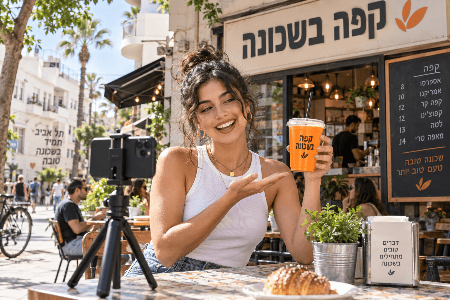 המחשת פרסום לבית קפה דמיוני: משפיענים ויוצרי תוכן